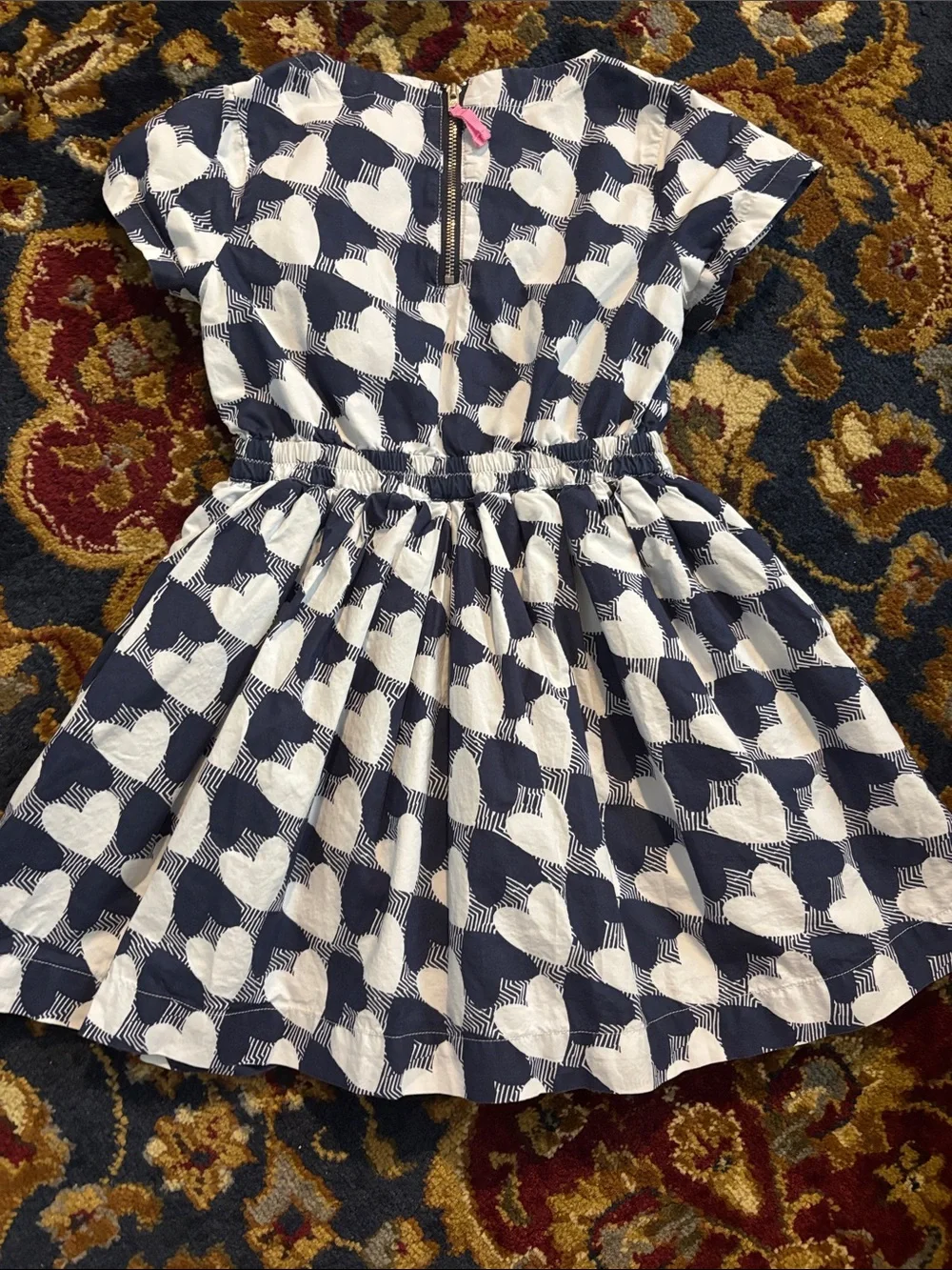 Crewcuts Blue and White Heart Dress 5